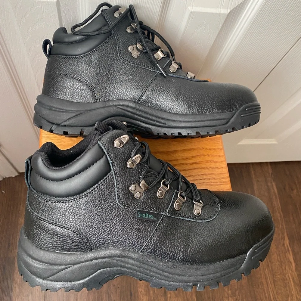 🆕Propét Shield Walker Black Leather Safety Rated Waterproof Work Boots 11 X (3E)